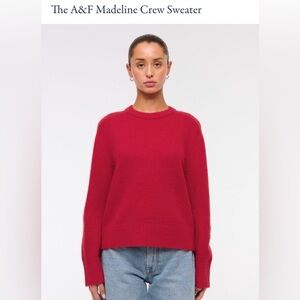 Abercrombie & Fitch Red Crew Neck Sweater
